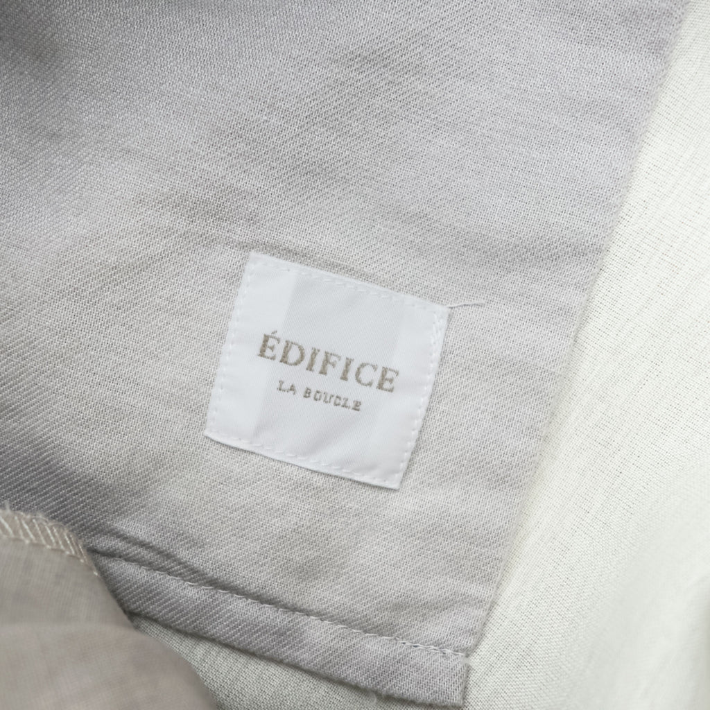 EDIFICE LA BOUCLE Japan Made Slacks Wide Tuck Pleated Easy Pants M Beige Stretch 21-030-300-1020-1-0