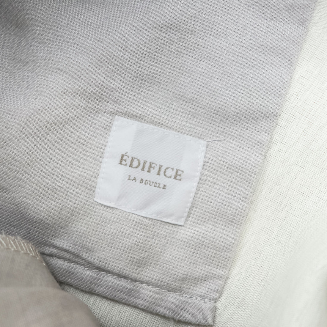 EDIFICE LA BOUCLE Japan Made Slacks Wide Tuck Pleated Easy Pants M Beige Stretch 21-030-300-1020-1-0