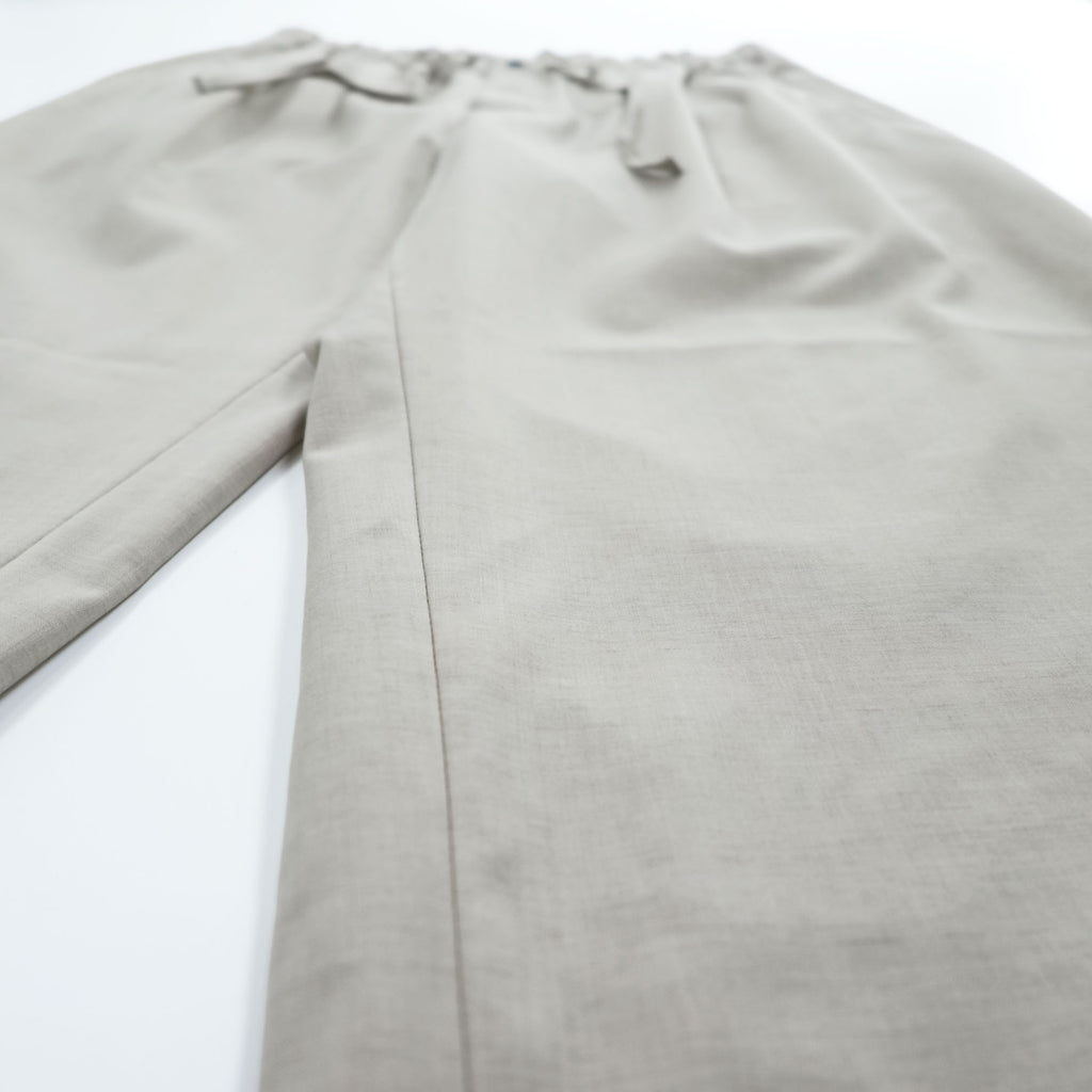 EDIFICE LA BOUCLE Japan Made Slacks Wide Tuck Pleated Easy Pants M Beige Stretch 21-030-300-1020-1-0