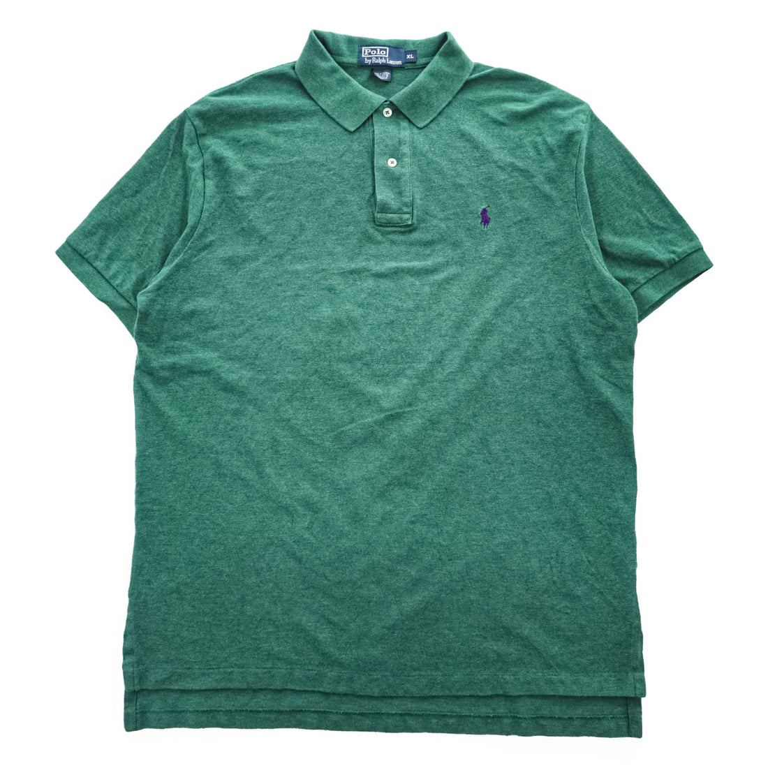 Polo Ralph Lauren Vintage 90s Pique Polo Shirt XL Green Embroidered Small Pony