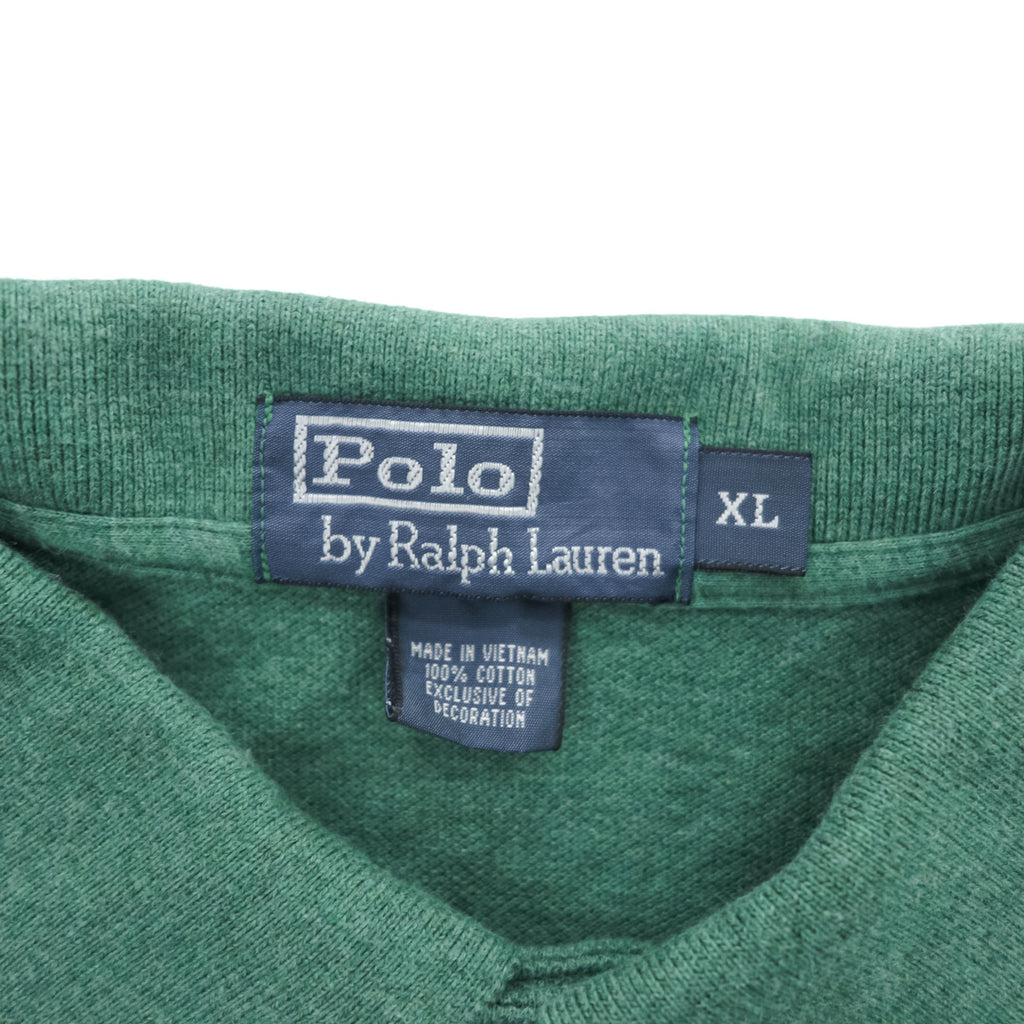 Polo Ralph Lauren 90年代 ヴィンテージ ポロシャツ XL グリーン 刺繍 スモールポニー ロゴ 鹿の子