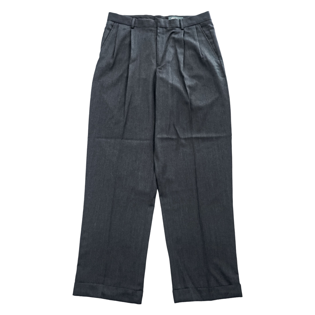 Eddie Bauer Vintage Wide 2-Tuck Slacks Pants Double Cuffs Gray 34 / 32