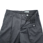 Eddie Bauer 00年代 ヴィンテージ ワイド 2タック スラックス パンツ L グレー プリーツ ダブルカフス