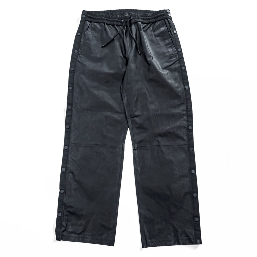 ALEXANDER WANG × H&M サイドスナップ レザー トレーニングパンツ M ブラック サイドスリット スナップボタン イージーパンツ