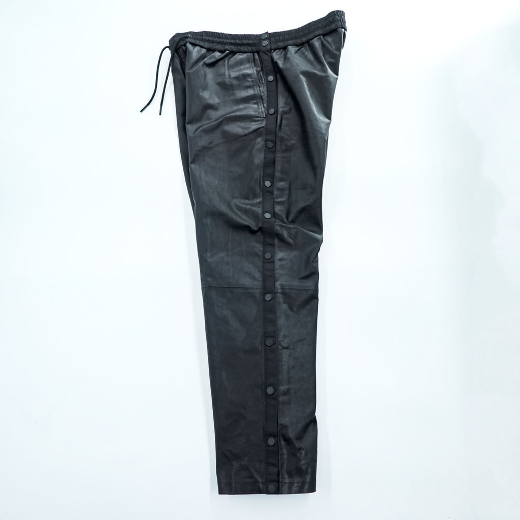 ALEXANDER WANG × H&M サイドスナップ レザー トレーニングパンツ M ブラック サイドスリット スナップボタン イージーパンツ