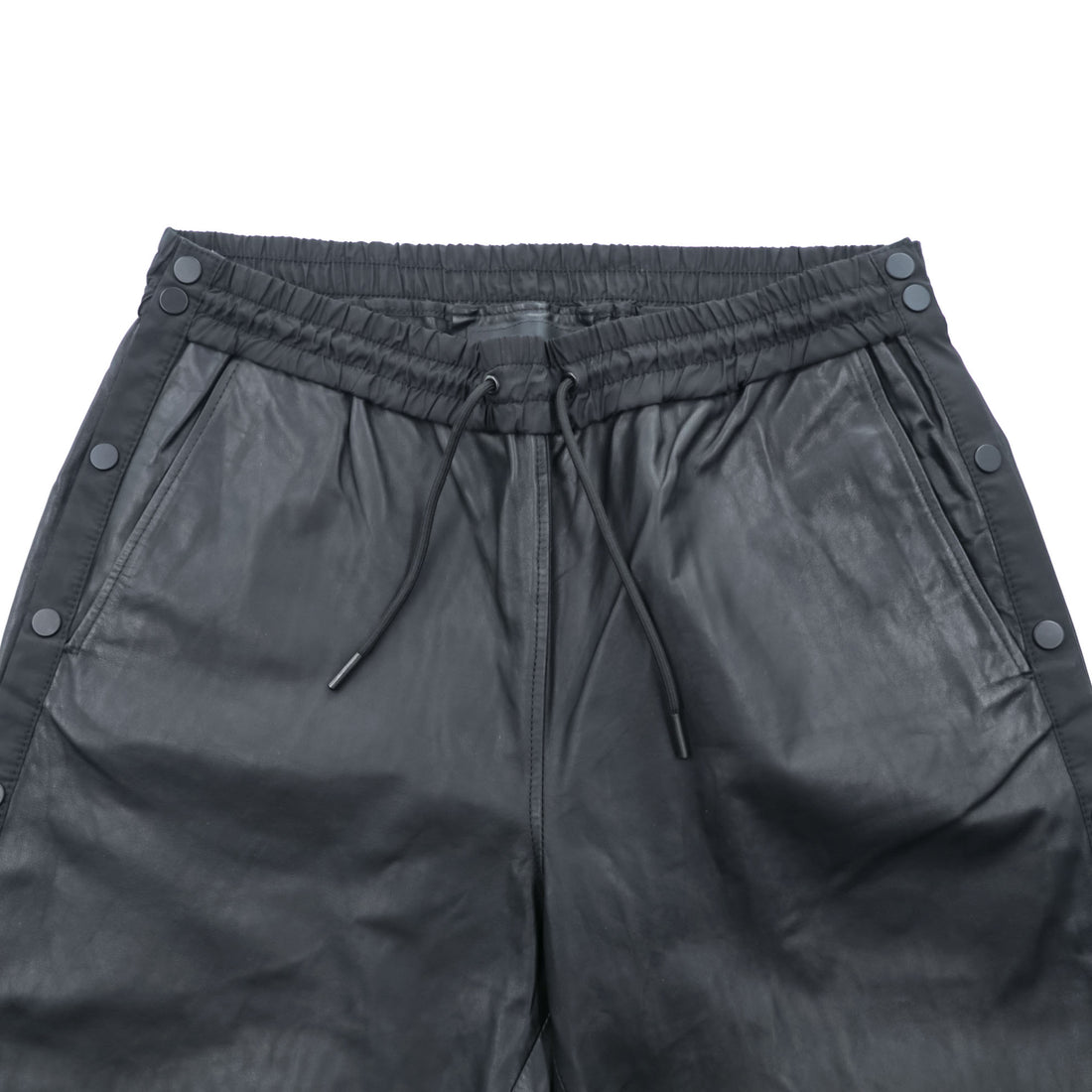 ALEXANDER WANG × H&M サイドスナップ レザー トレーニングパンツ M ブラック サイドスリット スナップボタン イージーパンツ