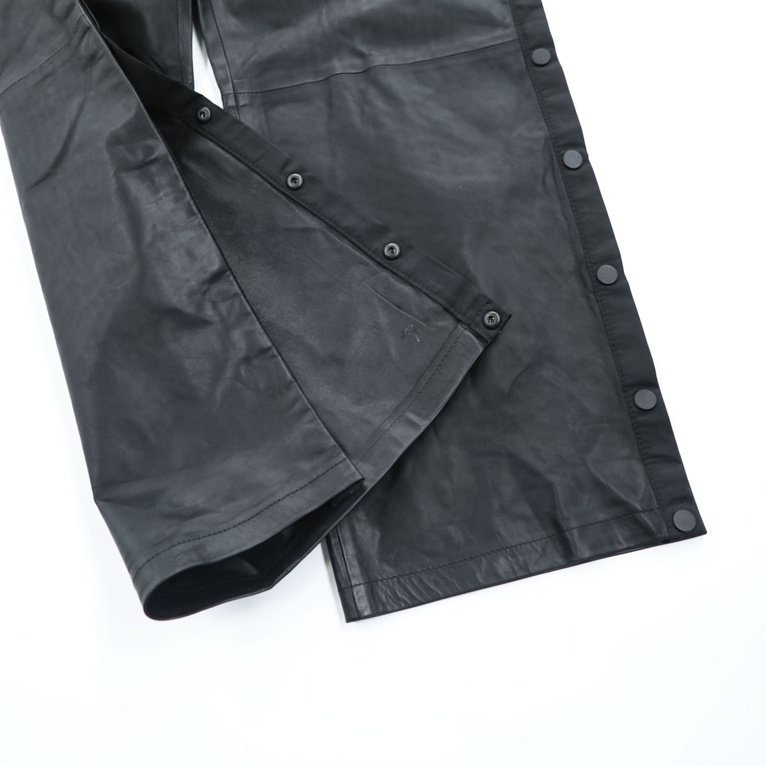 ALEXANDER WANG × H&M サイドスナップ レザー トレーニングパンツ M ブラック サイドスリット スナップボタン イージーパンツ