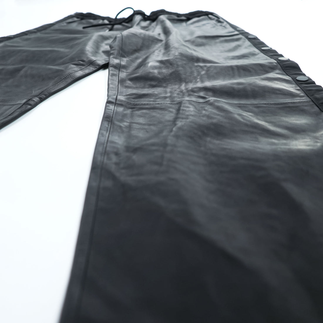 ALEXANDER WANG × H&M サイドスナップ レザー トレーニングパンツ M ブラック サイドスリット スナップボタン イージーパンツ