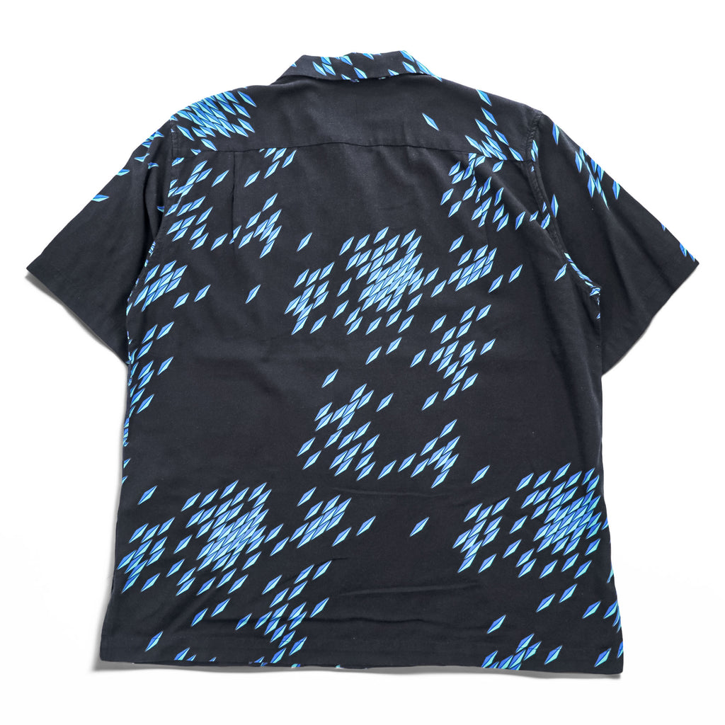 Reyn Spooner Short-Sleeve Shirt, Size M, Black/Blue Patterned, JOURNAL STANDARD relume Exclusive, Unused, Open Collar, 20-051-464-0140-1-0