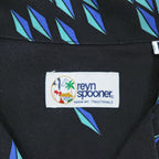 Reyn Spooner Short-Sleeve Shirt, Size M, Black/Blue Patterned, JOURNAL STANDARD relume Exclusive, Unused, Open Collar, 20-051-464-0140-1-0