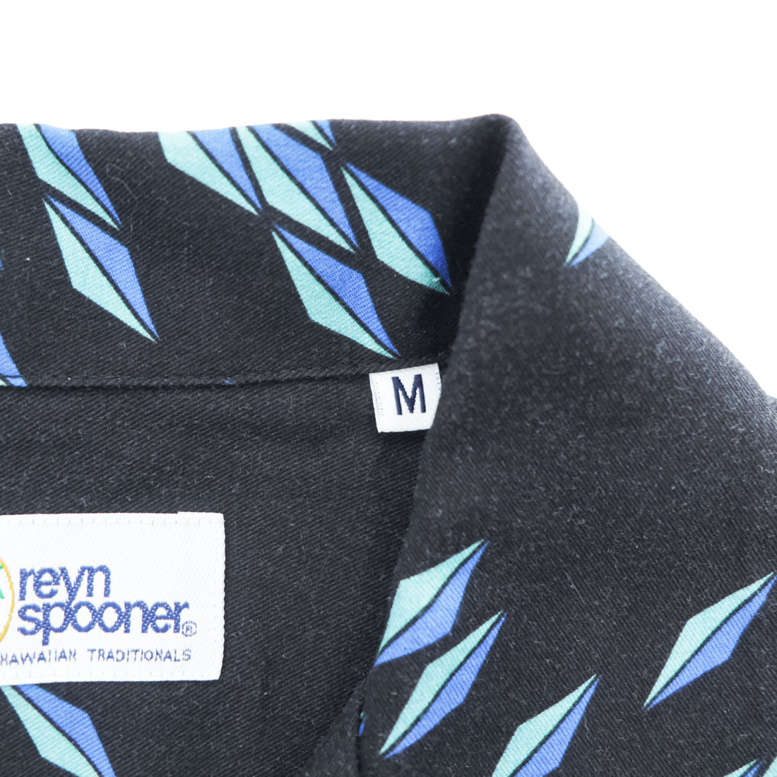 Reyn Spooner Short-Sleeve Shirt, Size M, Black/Blue Patterned, JOURNAL STANDARD relume Exclusive, Unused, Open Collar, 20-051-464-0140-1-0