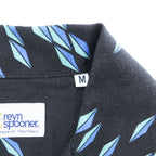 Reyn Spooner Short-Sleeve Shirt, Size M, Black/Blue Patterned, JOURNAL STANDARD relume Exclusive, Unused, Open Collar, 20-051-464-0140-1-0