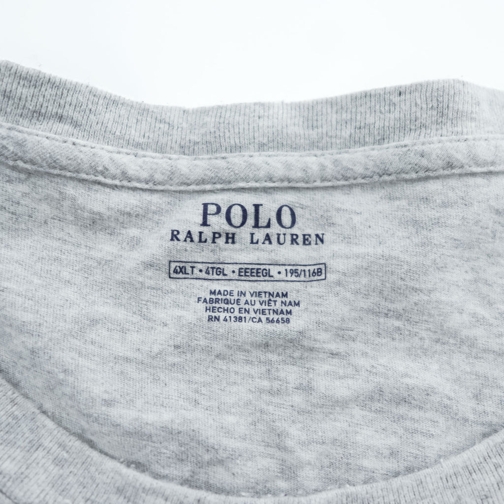 Polo Ralph Lauren Pocket T-Shirt Light Heather Grey 100% Cotton Crewneck Short Sleeve Embroidered Pony Pocket Oversize 4XLT