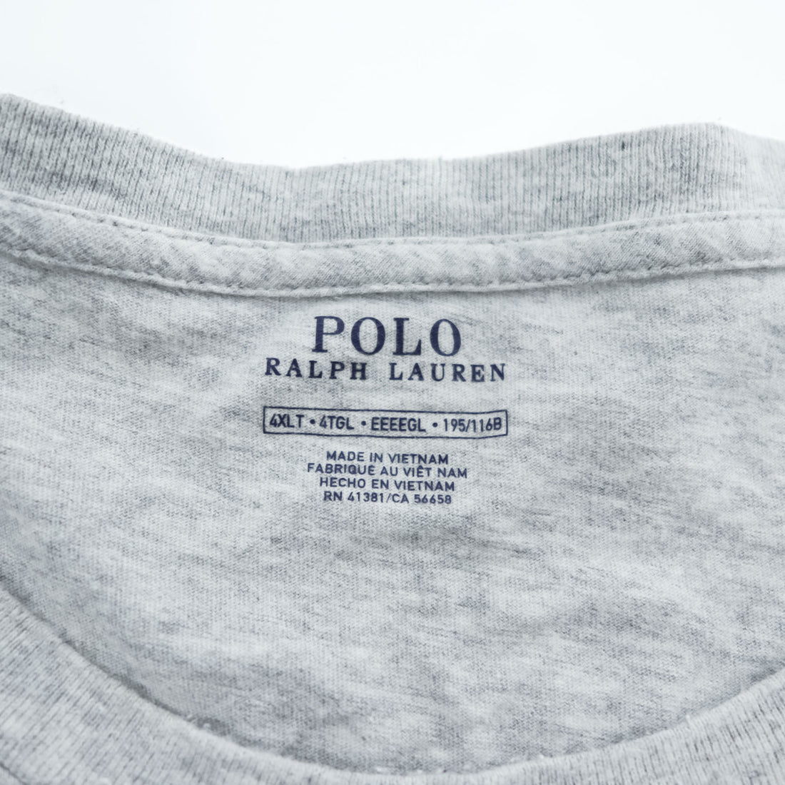 Polo Ralph Lauren Pocket T-Shirt Light Heather Grey 100% Cotton Crewneck Short Sleeve Embroidered Pony Pocket Oversize 4XLT