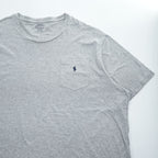 Polo Ralph Lauren Pocket T-Shirt Light Heather Grey 100% Cotton Crewneck Short Sleeve Embroidered Pony Pocket Oversize 4XLT