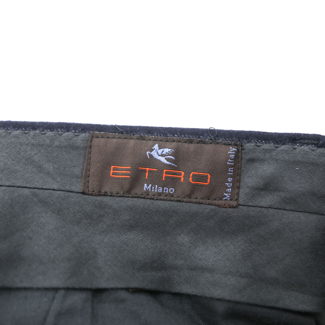 ETRO イタリア製 スラックス ドレスパンツ XL ダークネイビー ストライプ ダブルカフス