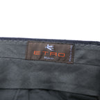 ETRO イタリア製 スラックス ドレスパンツ XL ダークネイビー ストライプ ダブルカフス