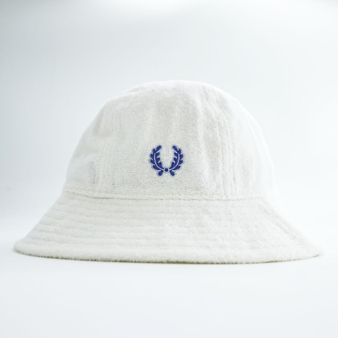 FRED PERRY 90s Vintage Japan Made Hat White One-Point Logo Bucket Hat Terry Cloth