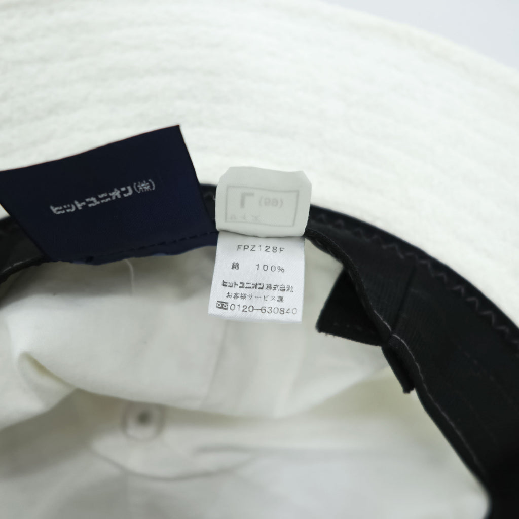 FRED PERRY 日本製 パイル バケットハット ホワイト ラウンドトップ ワンポイントロゴ