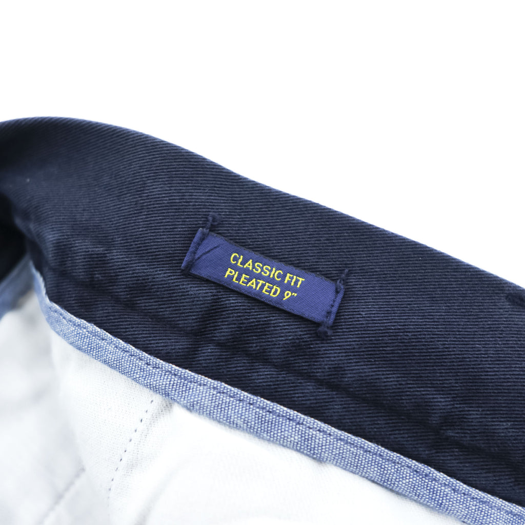 Polo Ralph Lauren プリーツショーツ CLASSIC FIT PLEATED ショートパンツ ハーフパンツ L ネイビー 2タック ポロチノ