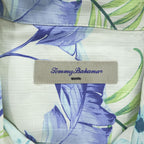 Tommy Bahama アロハシャツ 半袖 シルク オープンカラーシャツ L ベージュ 総柄 ボタニカル 開襟