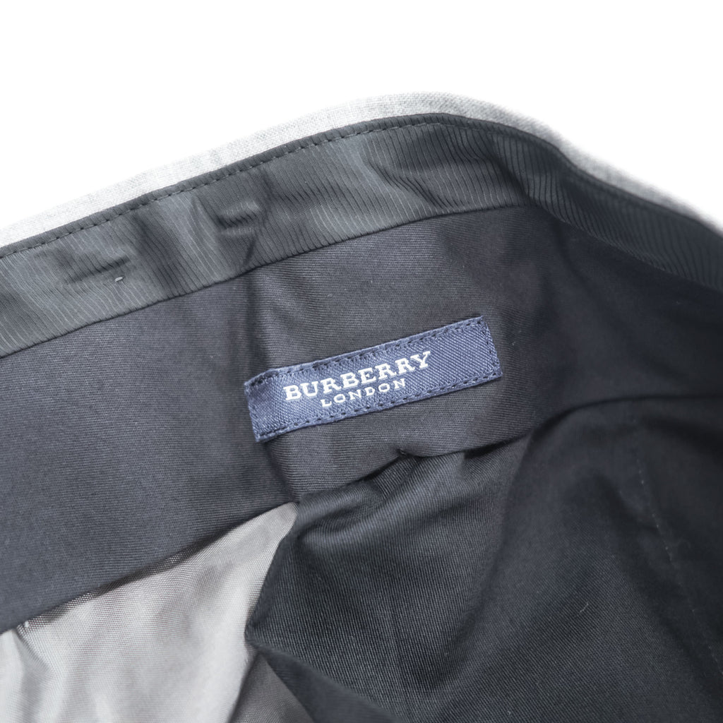 BURBERRY LONDON 日本製 スラックス パンツ XL グレー タック プリーツ