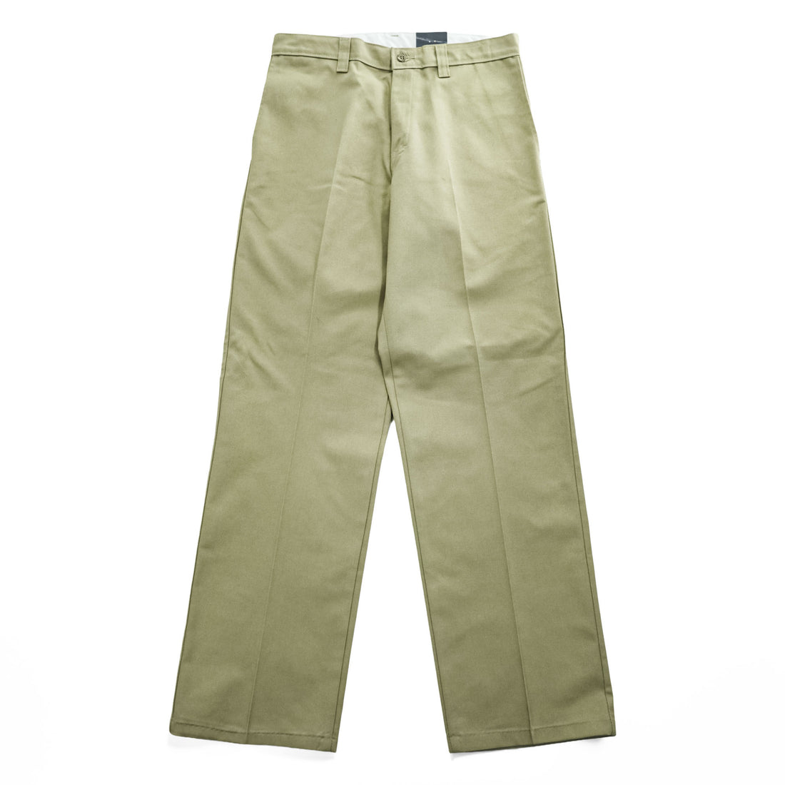 Dickies LP812DS work pants chinos khaki beige 65% polyester 35% cotton twill straight leg center crease back patch zipper fly 30x32