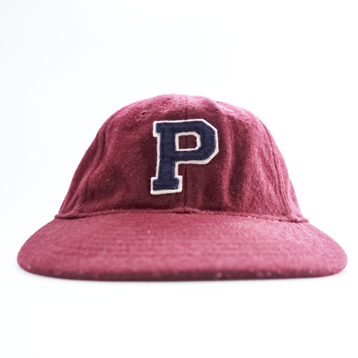 Polo Ralph Lauren Pワッペン キャップ ボルドー ウール 6パネル レザーアジャスター
