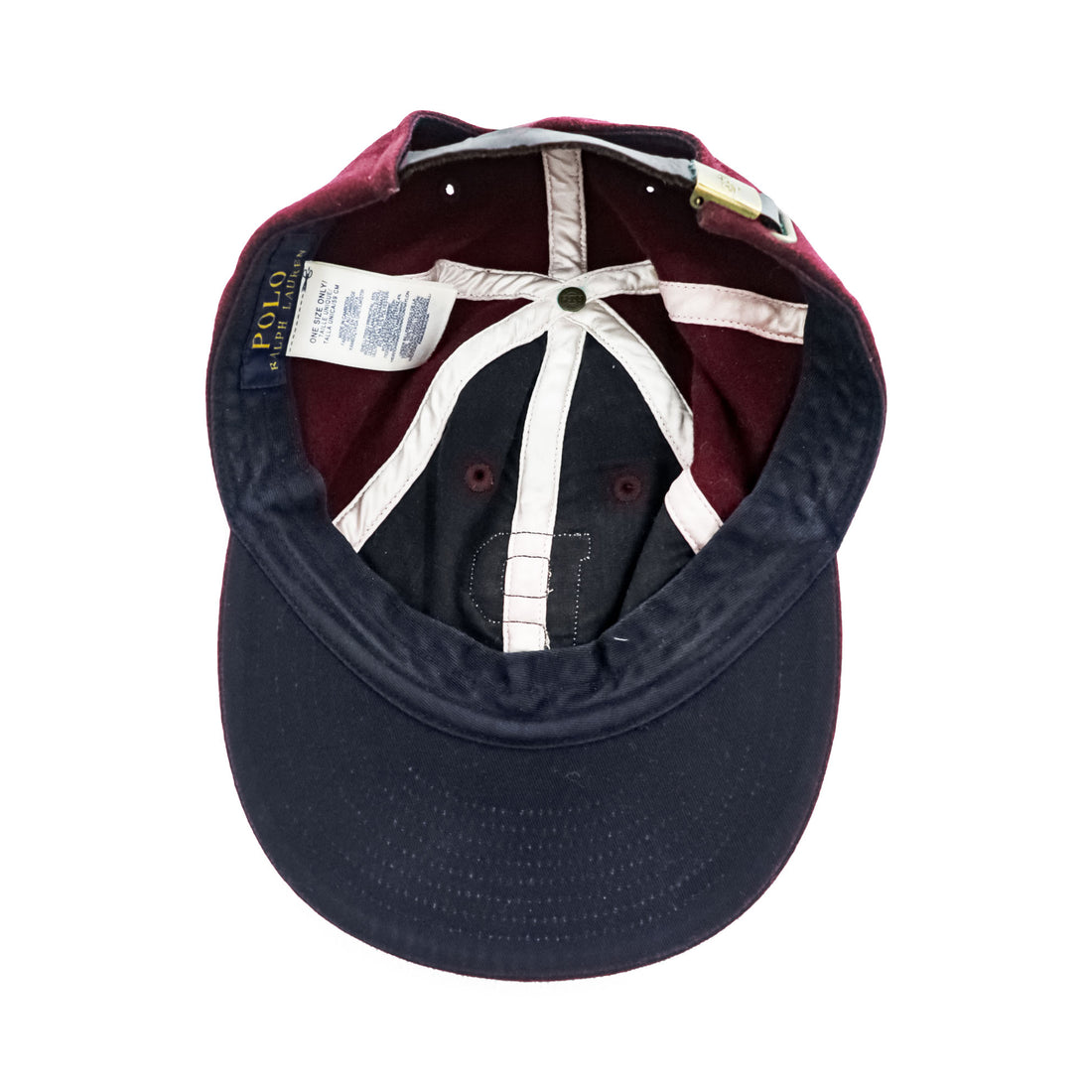 Polo Ralph Lauren Pワッペン キャップ ボルドー ウール 6パネル レザーアジャスター