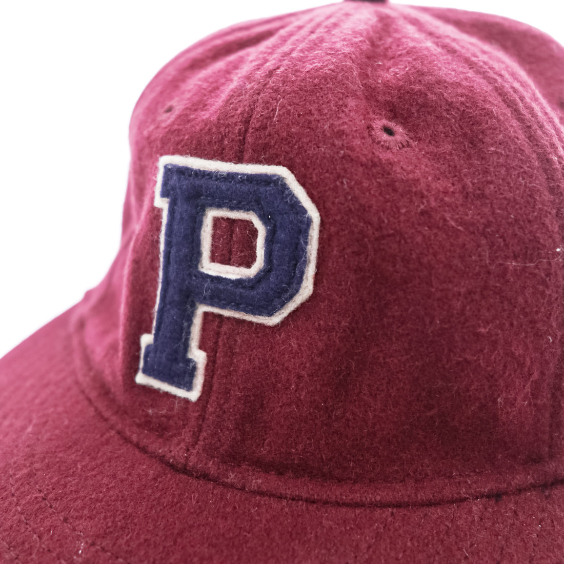 Polo Ralph Lauren Pワッペン キャップ ボルドー ウール 6パネル レザーアジャスター