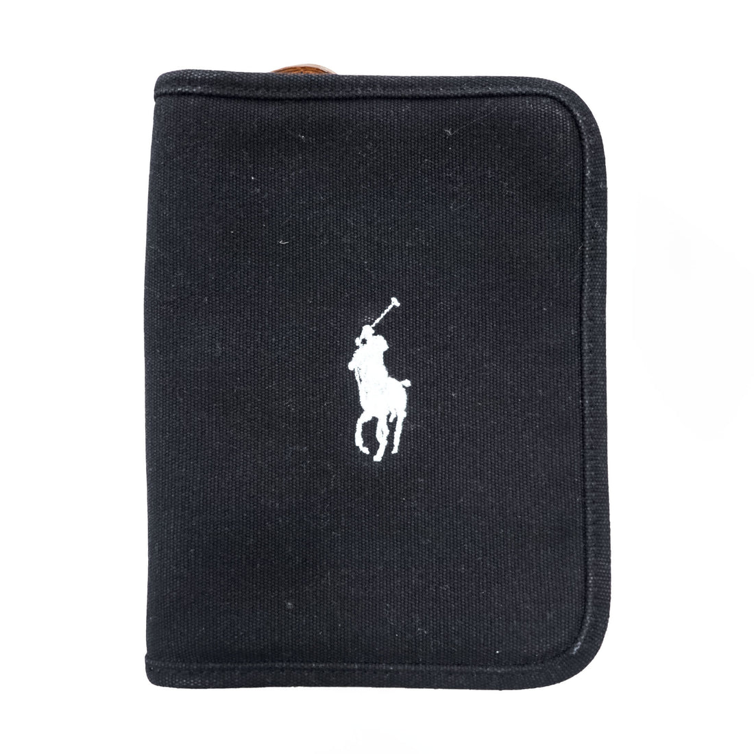 Ralph Lauren Polo canvas zip organizer black cotton canvas passport/wallet zip-around