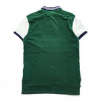 Polo Ralph Lauren 90年代 ヴィンテージ ポロシャツ 半袖 ラガーシャツ S グリーン ネイビー CUSTOM FIT ビッグポニー 鹿の子