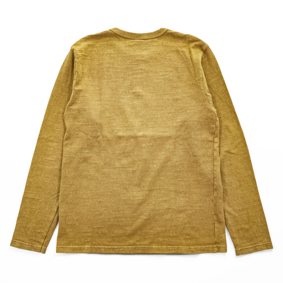 UES 日本製 ロングスリーブ 長袖 Tシャツ ロンT M ブラウン リブネック スラブコットン