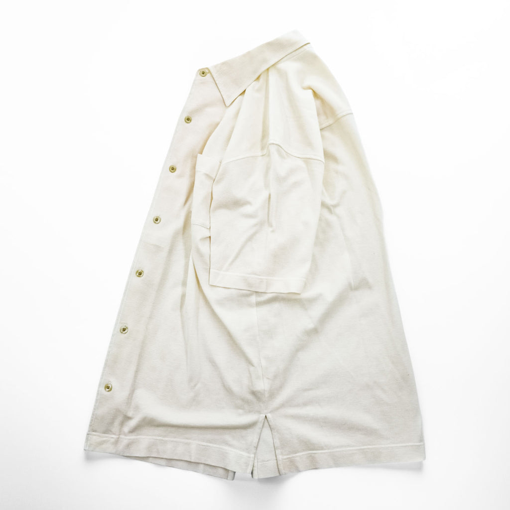 BURBERRY 90年代 ヴィンテージ 日本製 半袖ニットシャツ サマーニット M アイボリー オフホワイト ワッフル