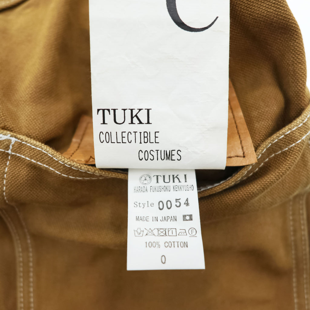 TUKI 日本製 ブラウンダック サロペット TYPE2 COMBED DUCK 0054 オーバーオール S キャンバス キャメル
