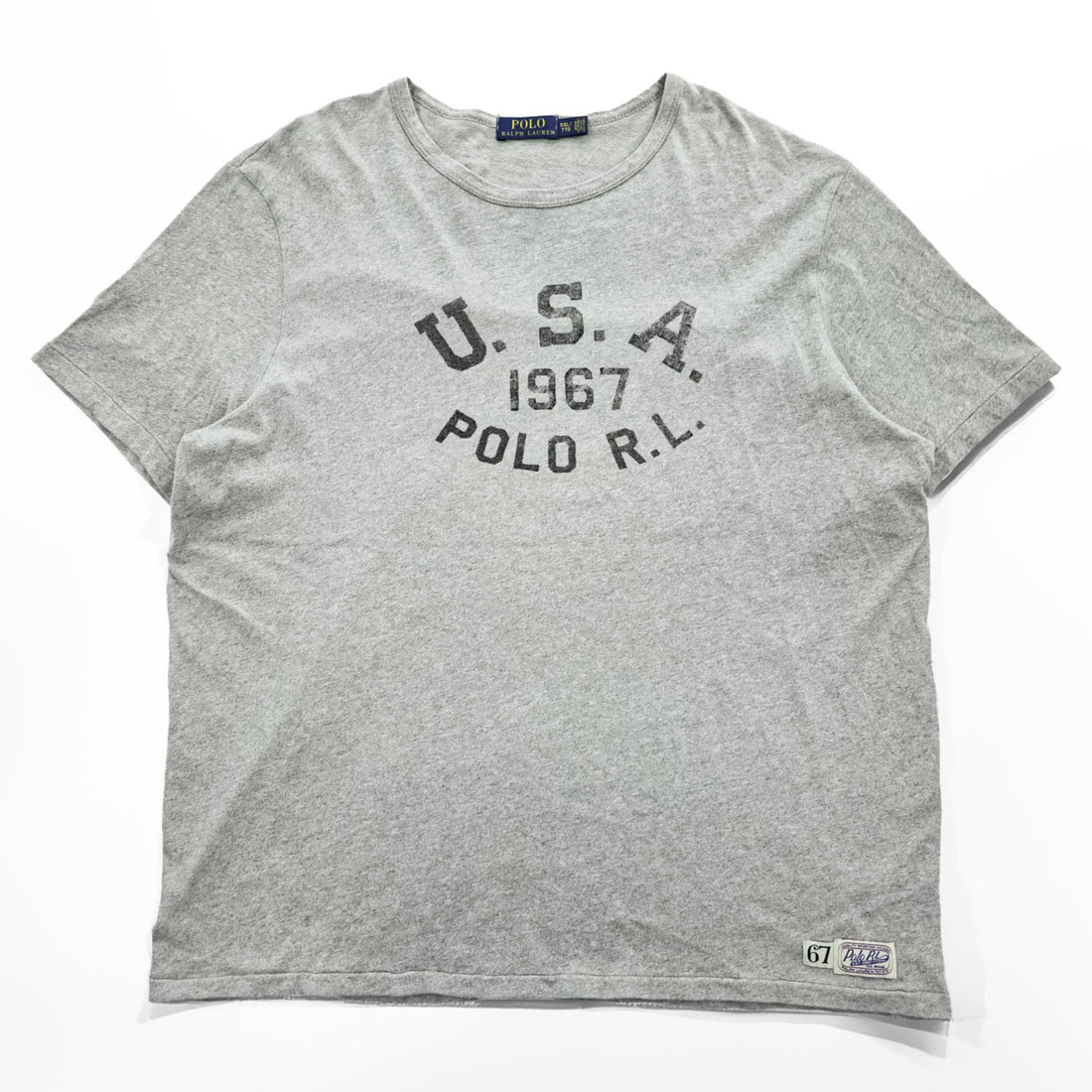Polo Ralph Lauren T-Shirt XL Gray U.S.A. Discharge Print