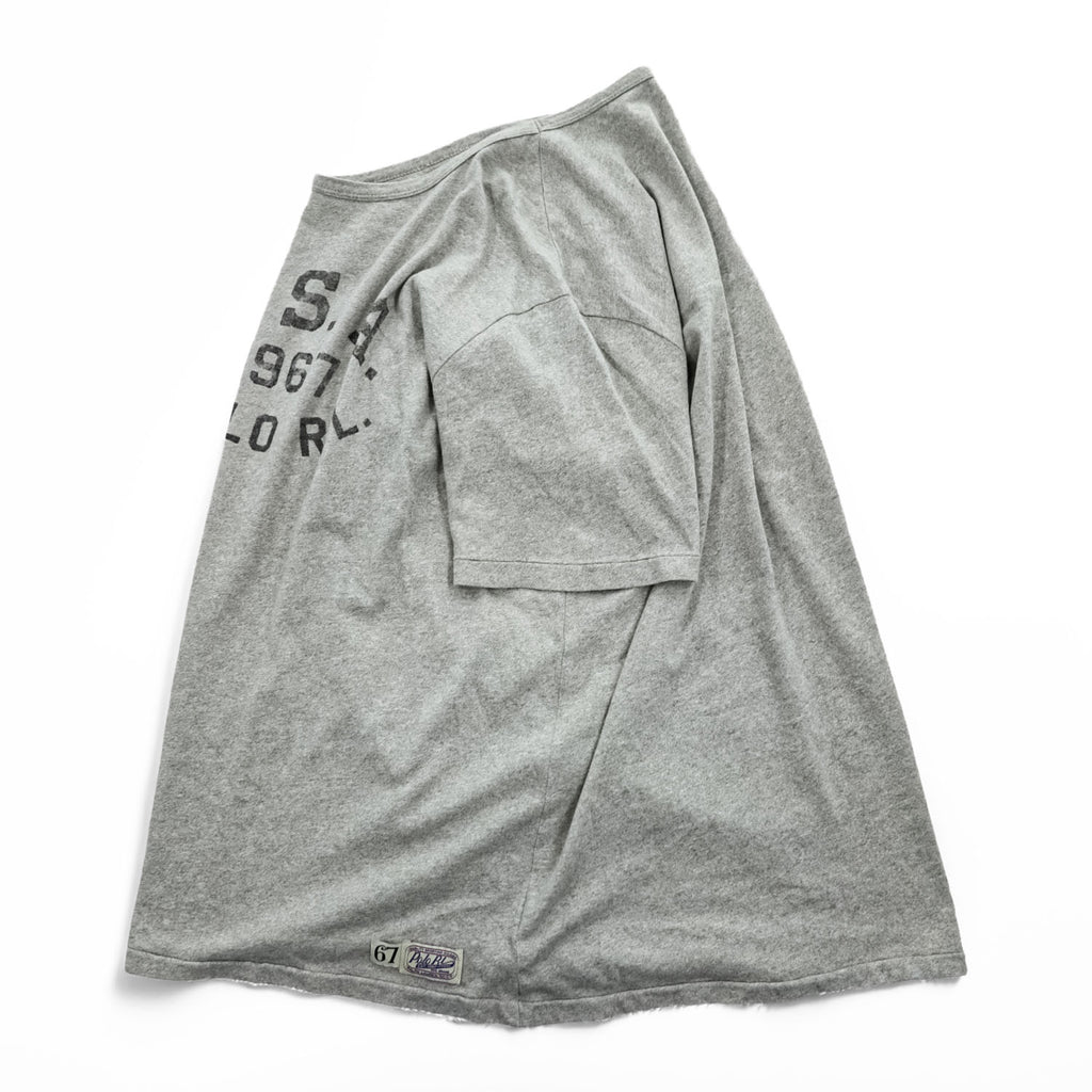 Polo Ralph Lauren Tシャツ 2XL グレー U.S.A 染み込みプリント