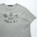 Polo Ralph Lauren Tシャツ 2XL グレー U.S.A 染み込みプリント
