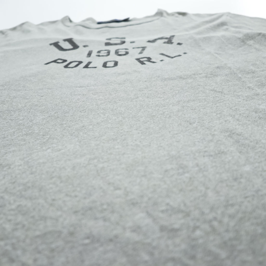Polo Ralph Lauren Tシャツ 2XL グレー U.S.A 染み込みプリント