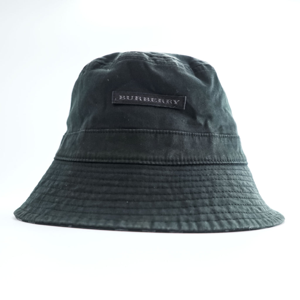 BURBERRY リバーシブル バケットハット ノバチェック ブラック グレー コットンツイル