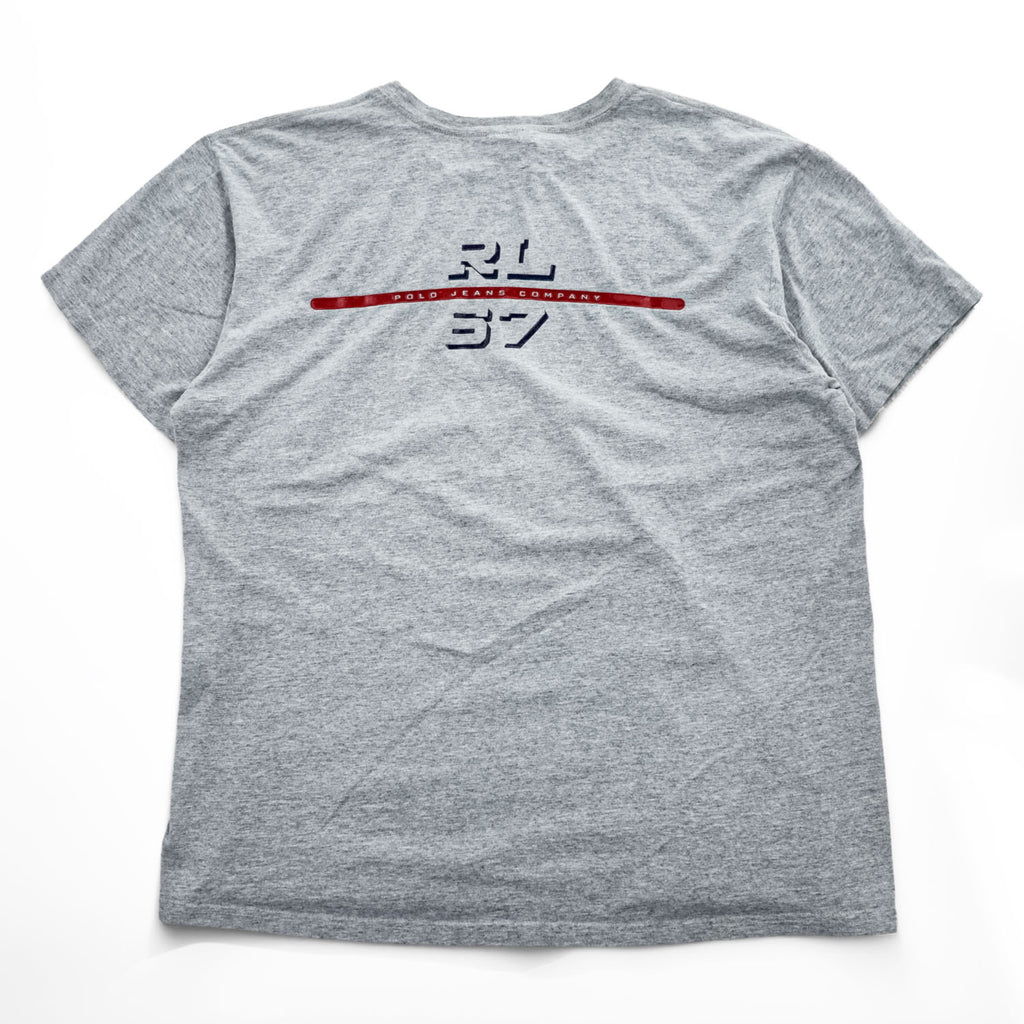 POLO JEANS CO. RALPH LAUREN 90年代 ヴィンテージ Tシャツ L グレー 両面プリント
