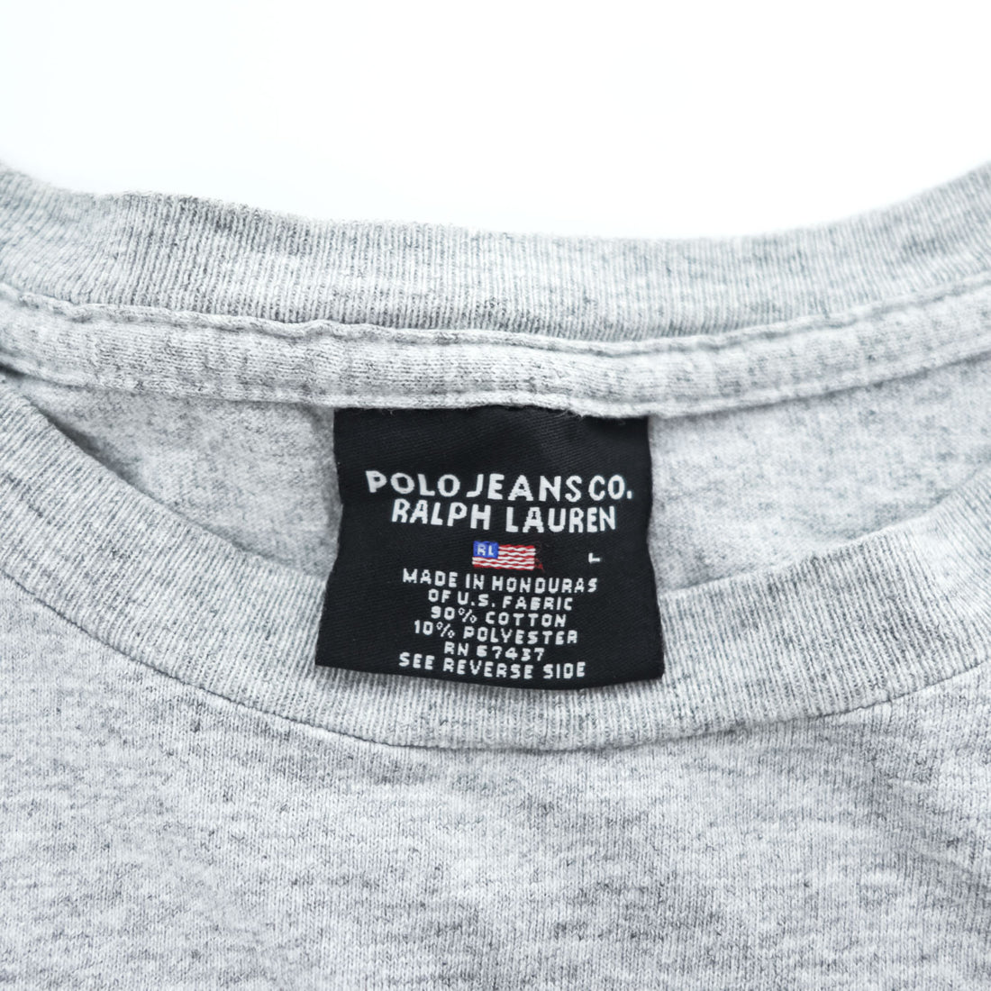 POLO JEANS CO. RALPH LAUREN 90年代 ヴィンテージ Tシャツ L グレー 両面プリント