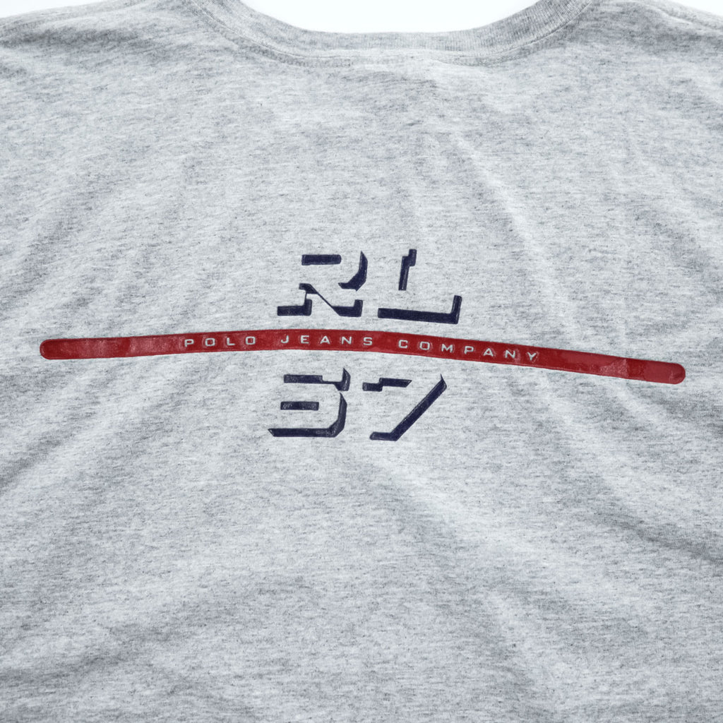 POLO JEANS CO. RALPH LAUREN 90年代 ヴィンテージ Tシャツ L グレー 両面プリント