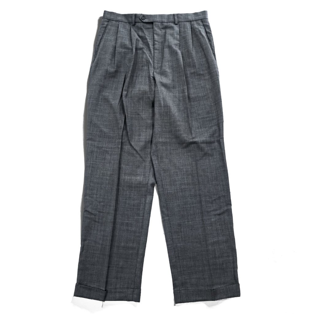 LAUREN RALPH LAUREN 90年代 ヴィンテージ スラックス パンツ L グレー ワイド 2タック プリーツ ダブルカフス