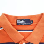 Polo Ralph Lauren 90年代 ヴィンテージ ポロシャツ XL オレンジ ボーダー スモールポニー ロゴ 刺繍