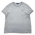 Polo Ralph Lauren リブライン 鹿の子 Tシャツ XL CUSTOM SLIM FIT グレー スモールポニー ロゴ 刺繍