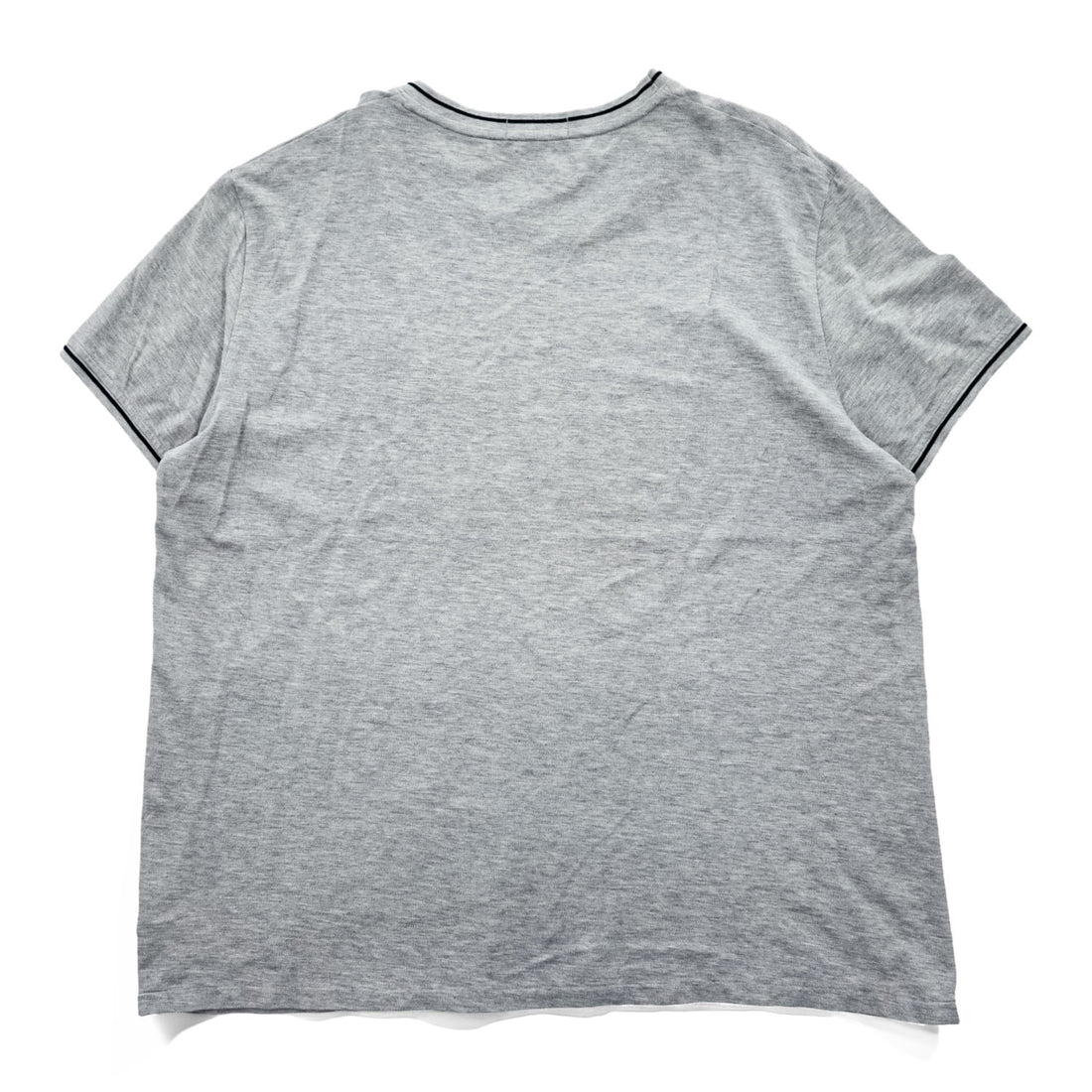 Polo Ralph Lauren リブライン 鹿の子 Tシャツ XL CUSTOM SLIM FIT グレー スモールポニー ロゴ 刺繍