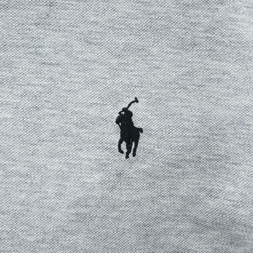 Polo Ralph Lauren リブライン 鹿の子 Tシャツ XL CUSTOM SLIM FIT グレー スモールポニー ロゴ 刺繍