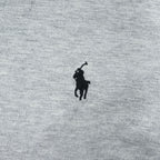Polo Ralph Lauren リブライン 鹿の子 Tシャツ XL CUSTOM SLIM FIT グレー スモールポニー ロゴ 刺繍