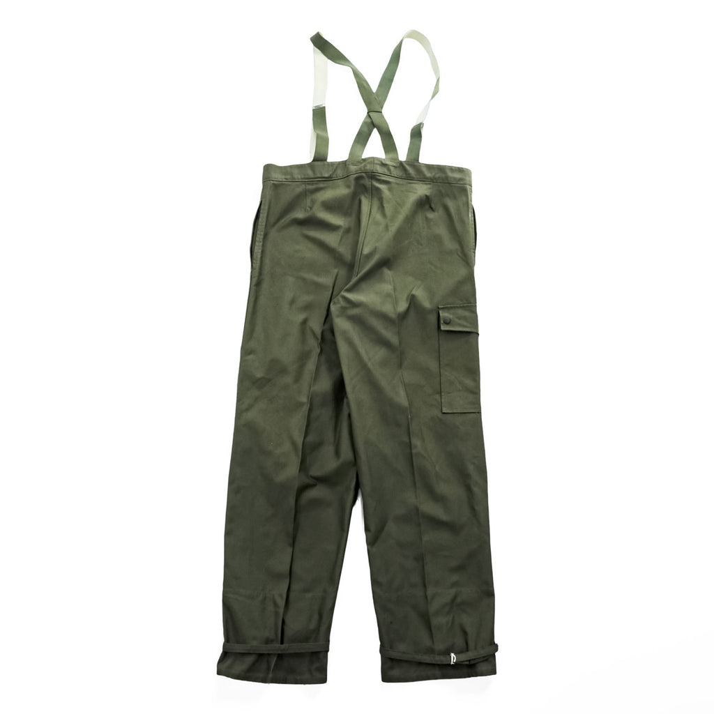 60年代 西ドイツ軍 ミリタリー ヴィンテージ サスペンダー オーバーパンツ カーゴ ワークパンツ カーキ グリーン ベルト付 LINDAU & CO.KG.